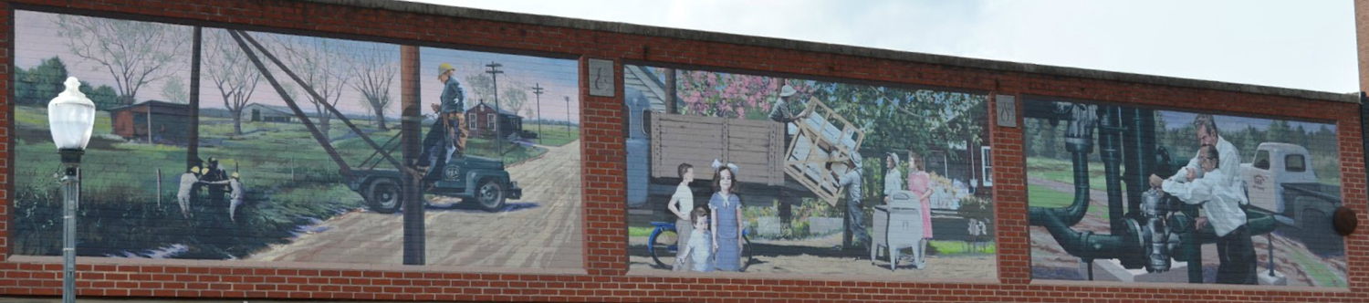 Historic mural wall in downtown Andalusia
